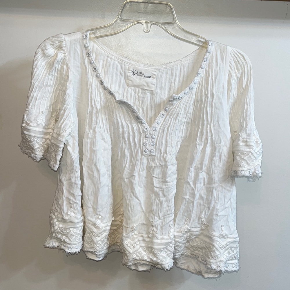 ISABEL MARANT Runway "Alexia" White Grommet Stud Embroidered Mainline